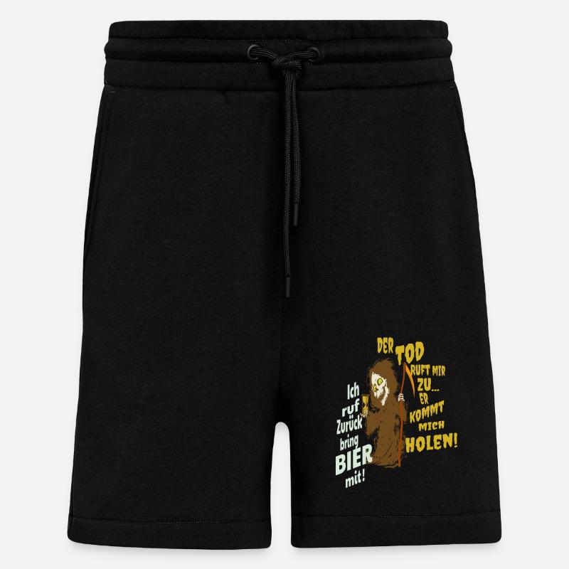 Grim reaper drôle - Short bio décontracté fabriqué en UE - SOLID BLACK