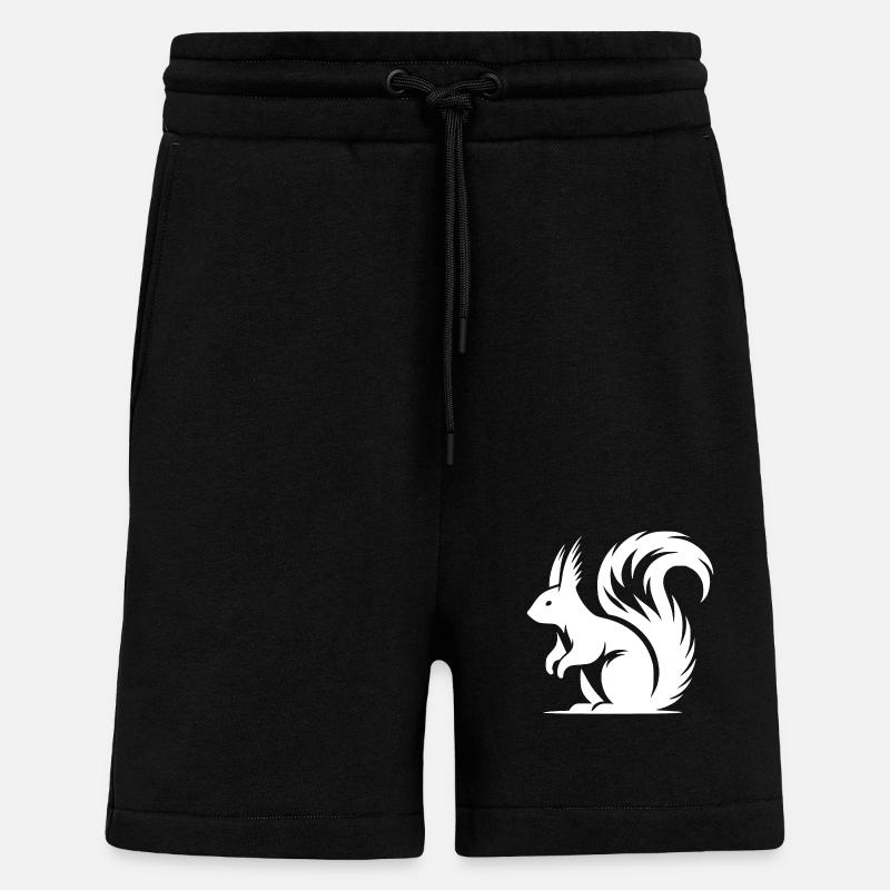 Cute Squirrel Tattoo Style Drawing - Shorts - made by SPREAD - SOLID BLACK