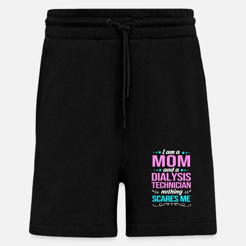 Technicien en dialyse - Short bio décontracté fabriqué en UE - SOLID BLACK