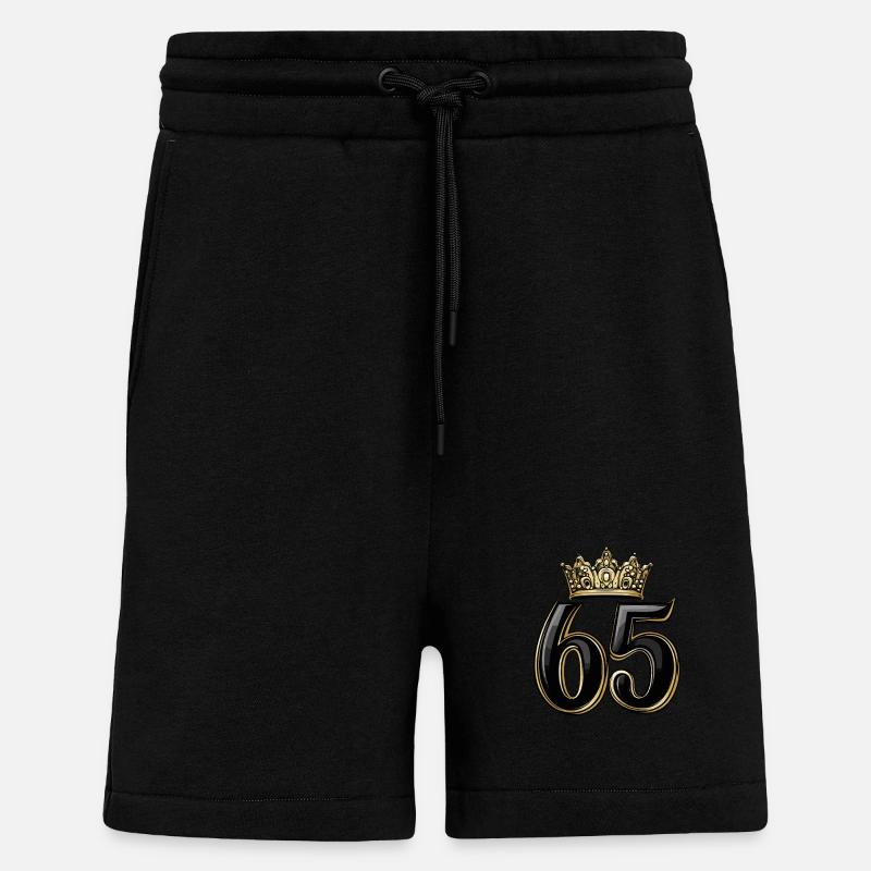 65 Nombre Couronne - Short bio décontracté fabriqué en UE - SOLID BLACK
