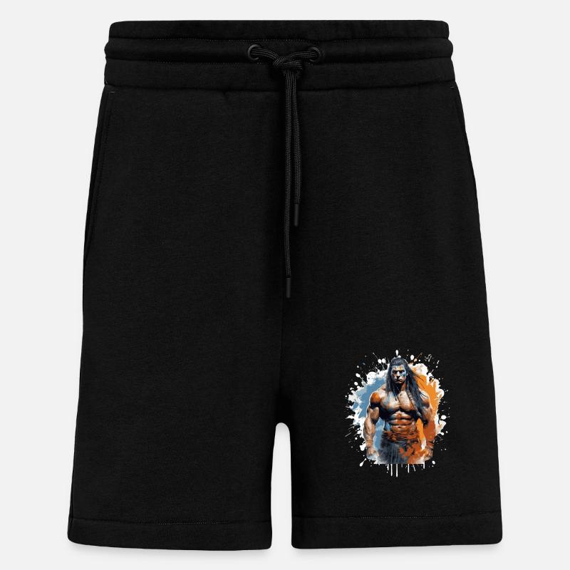 Chef de chasse indien - Short bio décontracté fabriqué en UE - SOLID BLACK