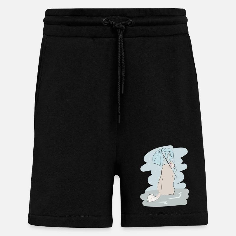 Design illustré avec Viscacha - Short bio décontracté fabriqué en UE - SOLID BLACK