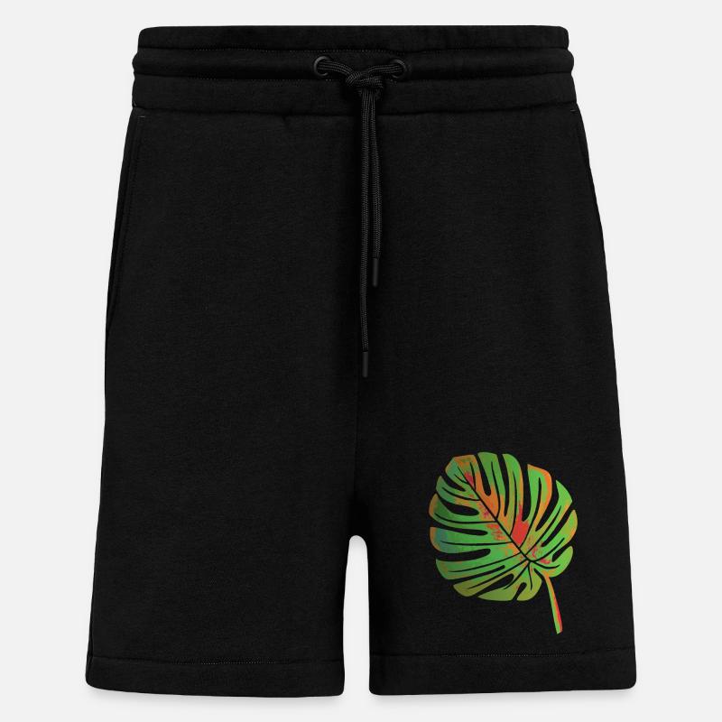Monstera Blatt - Shorts - made by SPREAD - SOLID BLACK