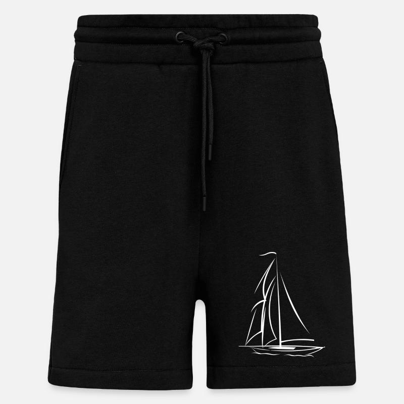 voilier blanc simple - Short bio décontracté fabriqué en UE - SOLID BLACK