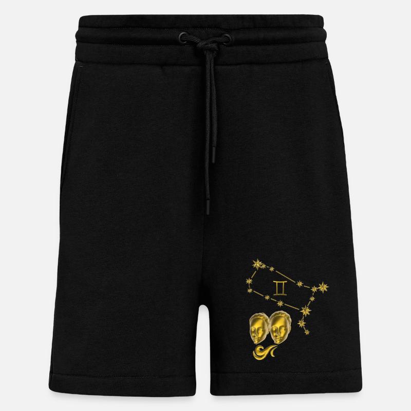 Sternzeichen Zwillinge 3D, gold - Shorts - made by SPREAD - SOLID BLACK
