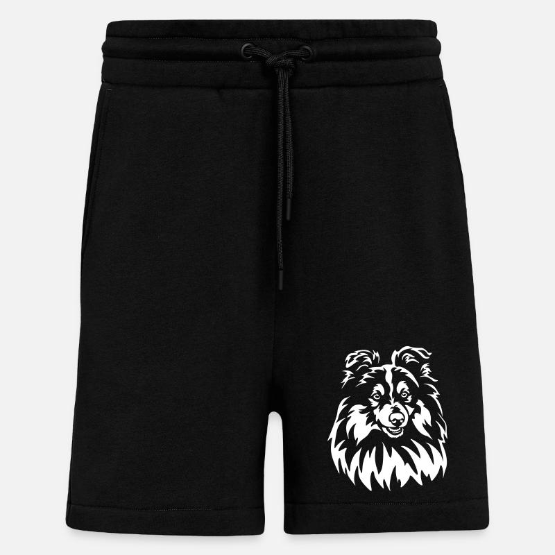 Sheltie Head « Black Edition » - Short bio décontracté fabriqué en UE - SOLID BLACK