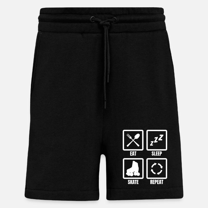 Manger Dormir Patiner Répéter - Short bio décontracté fabriqué en UE - SOLID BLACK