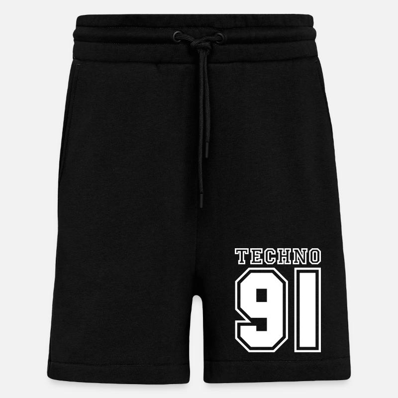 TECHNO 91 - Short bio décontracté fabriqué en UE - SOLID BLACK