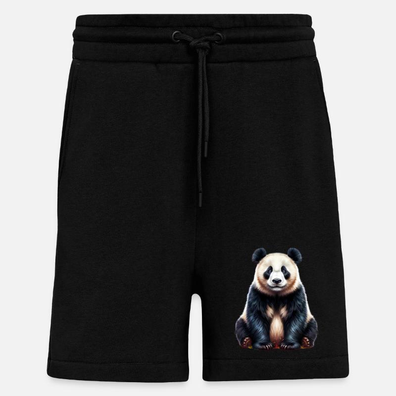 Panda - Short bio décontracté fabriqué en UE - SOLID BLACK