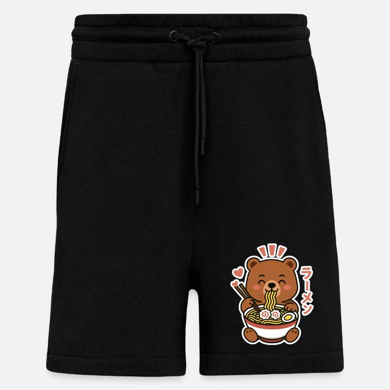 Ramen Noodle Bear - Shorts - made by SPREAD - SOLID BLACK