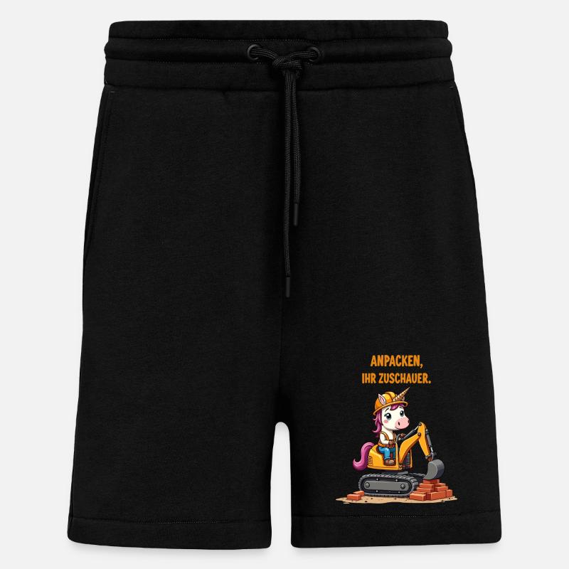 Einhorn Baggermeister - Shorts - made by SPREAD - SOLID BLACK