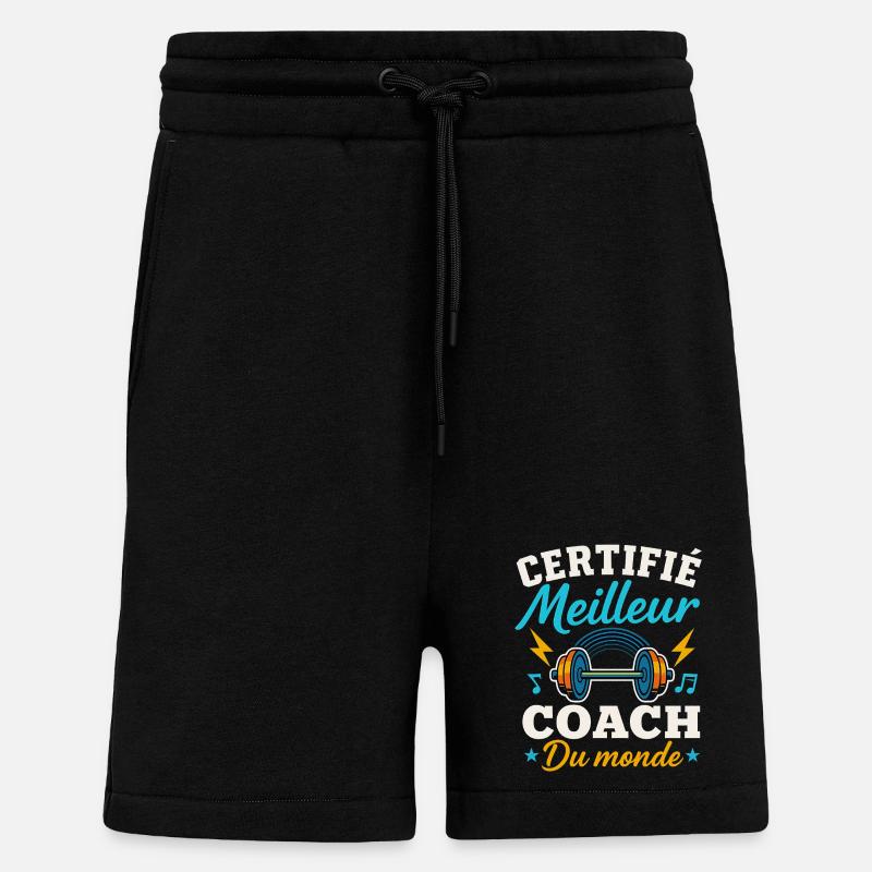 Certifié meilleur coach du monde - Short bio décontracté fabriqué en UE - SOLID BLACK