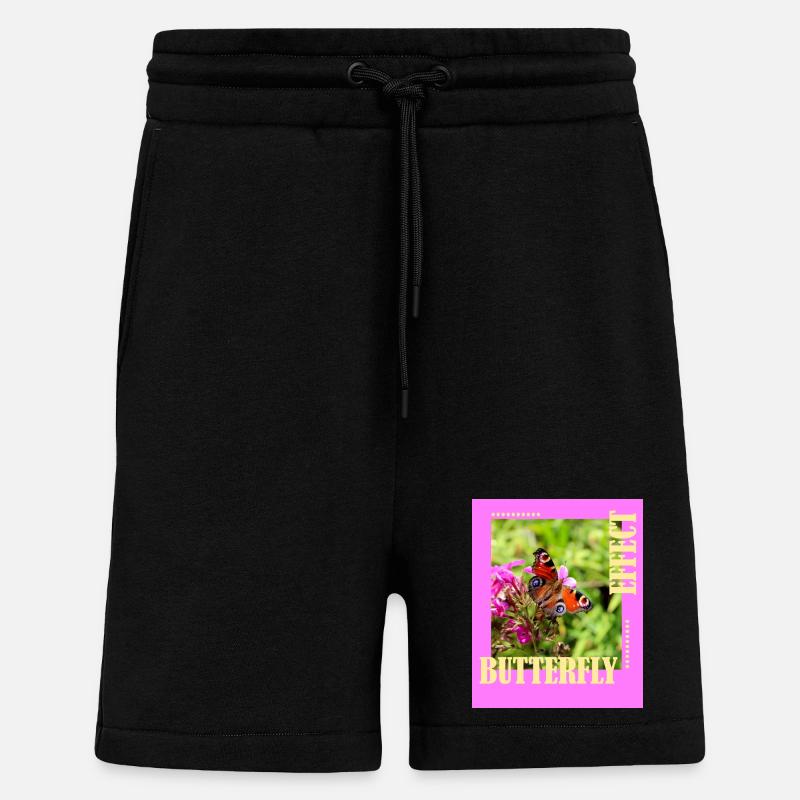 Conception de photos à effet papillon - Short bio décontracté fabriqué en UE - SOLID BLACK