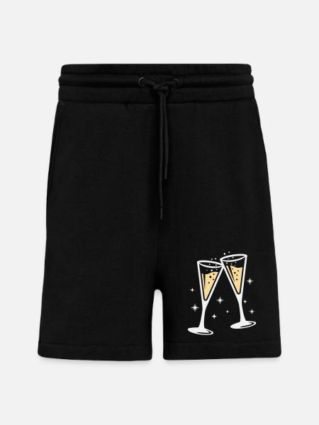 Sektglas Prosecco Sekt Alkohol Prost - Shorts - made by SPREAD - SOLID BLACK