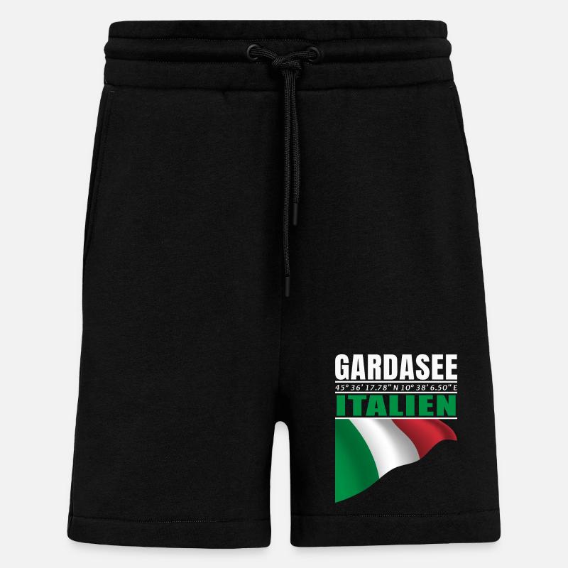 Lac de Garde - Short bio décontracté fabriqué en UE - SOLID BLACK