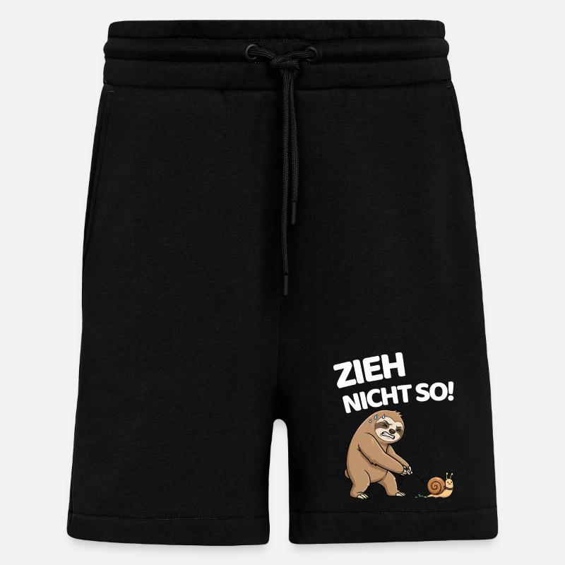 Don't pull so sloth with snail - Shorts - made by SPREAD - SOLID BLACK