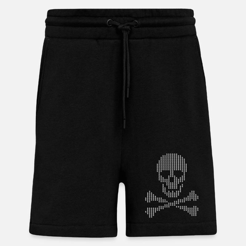 Skull Glyph Dot Crossbones - Shorts - made by SPREAD - SOLID BLACK
