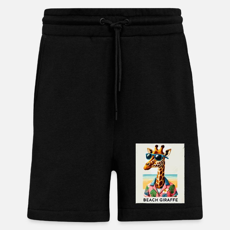 Strand-Giraffe mit Sonnenbrille - Shorts - made by SPREAD - SOLID BLACK
