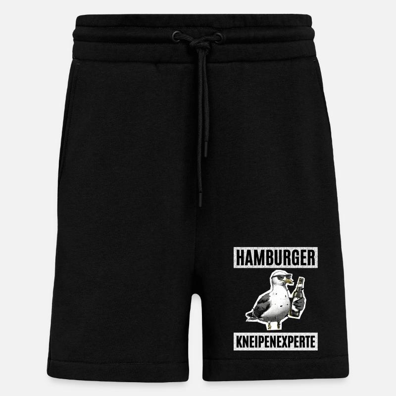 Expert en pubs de Hambourg - Short bio décontracté fabriqué en UE - SOLID BLACK