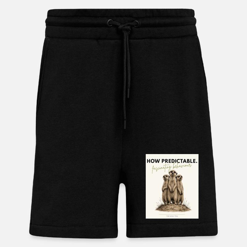 Quel trio de suricates prévisible - Short bio décontracté fabriqué en UE - SOLID BLACK