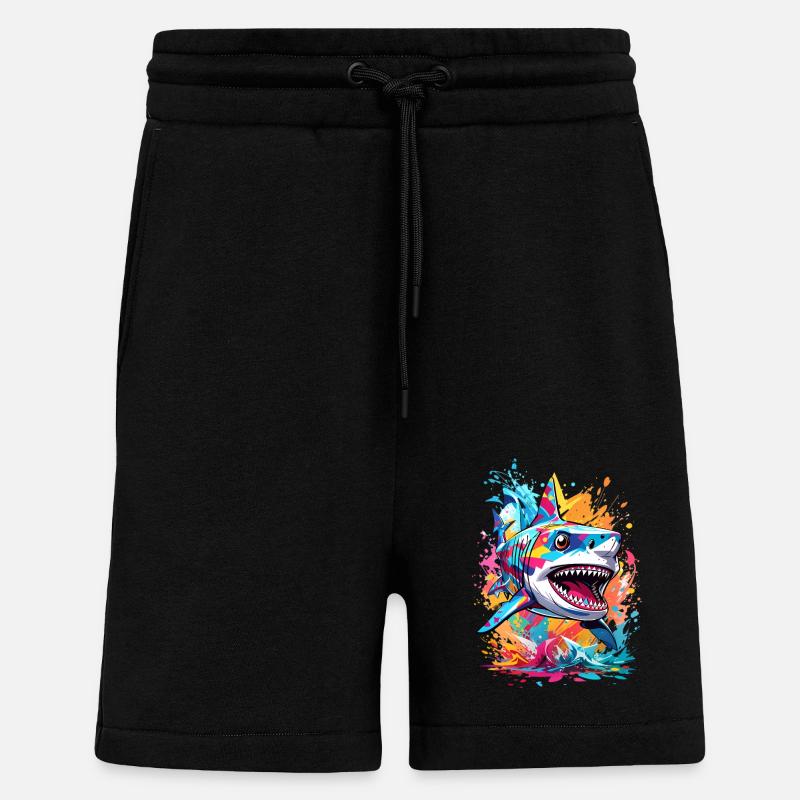Requin - Short bio décontracté fabriqué en UE - SOLID BLACK