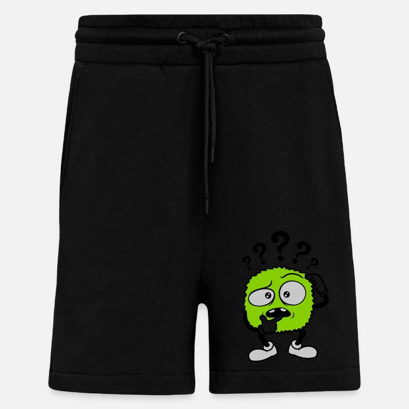 Fragezeichen skeptisches Gesicht Comic - Shorts - made by SPREAD - SOLID BLACK