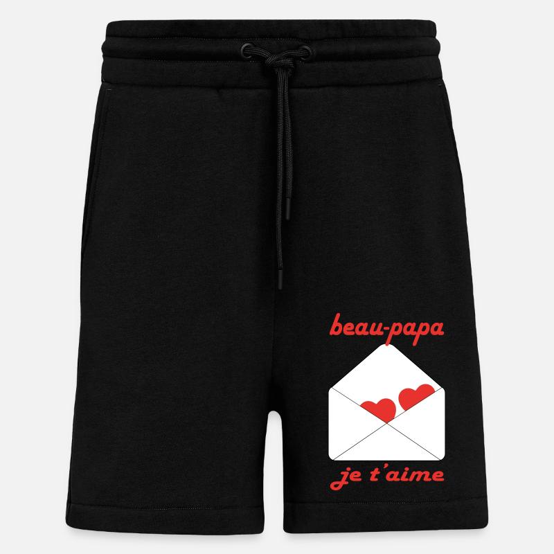 Beau papa je t'aime - Short bio décontracté fabriqué en UE - SOLID BLACK