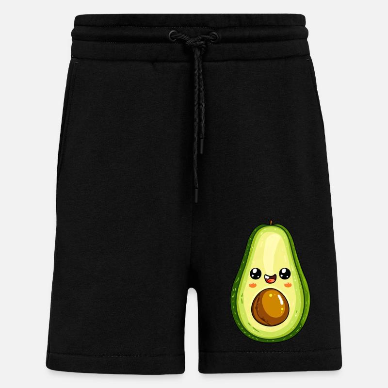 Süß Avocado mit Gesicht - Shorts - made by SPREAD - SOLID BLACK