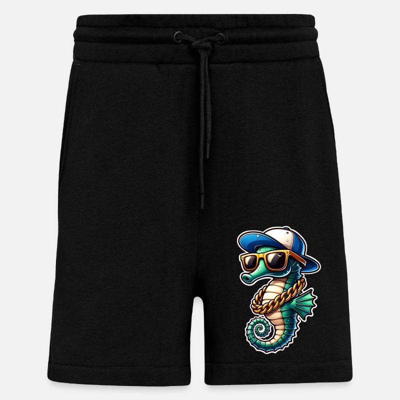 Hippocampe Hippocampe - Short bio décontracté fabriqué en UE - SOLID BLACK