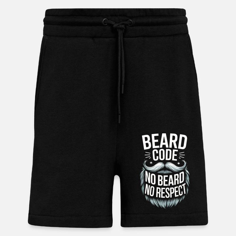 Beard Mustache Bearded Men - Shorts - made by SPREAD - SOLID BLACK