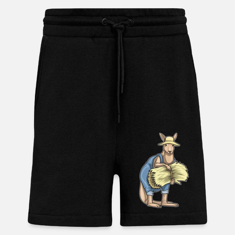 Kangaroo Farmer Straw - Shorts - made by SPREAD - SOLID BLACK