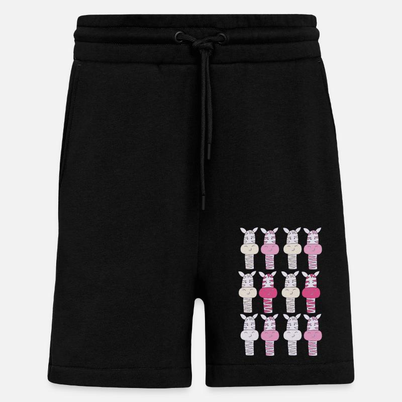 Zebra Pattern Pink - Shorts - made by SPREAD - SOLID BLACK