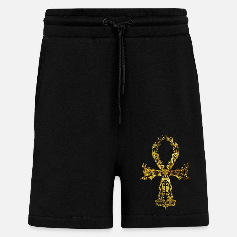 Ankh cosmique - Version Or - Short bio décontracté fabriqué en UE - SOLID BLACK