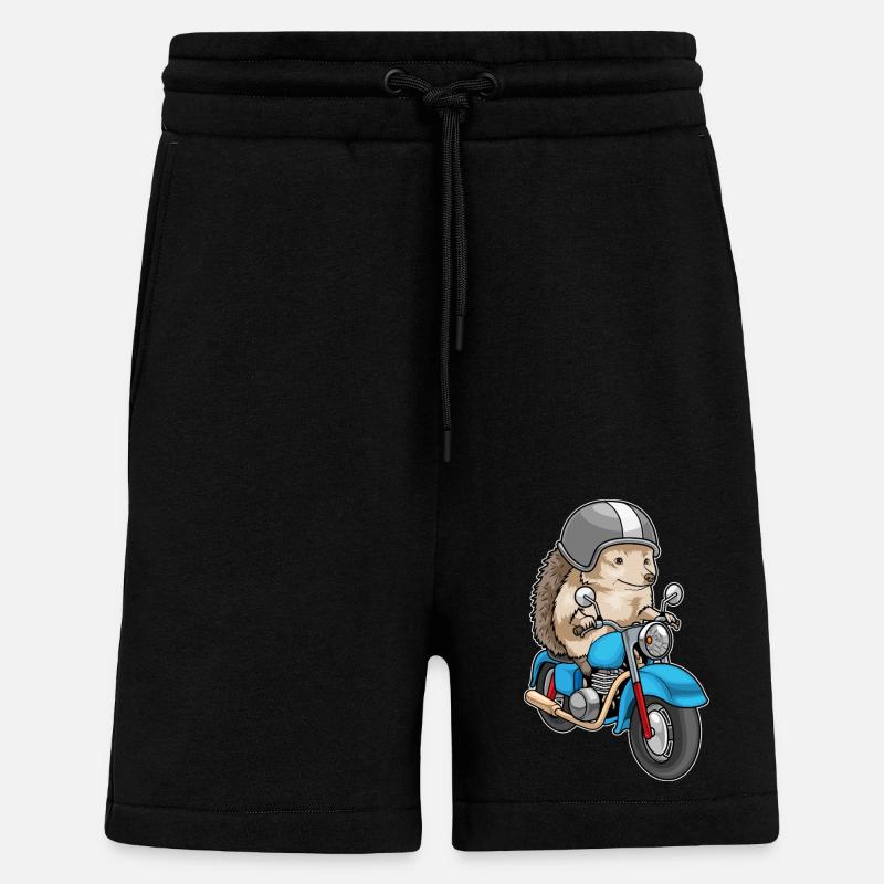 Moto hérisson - Short bio décontracté fabriqué en UE - SOLID BLACK