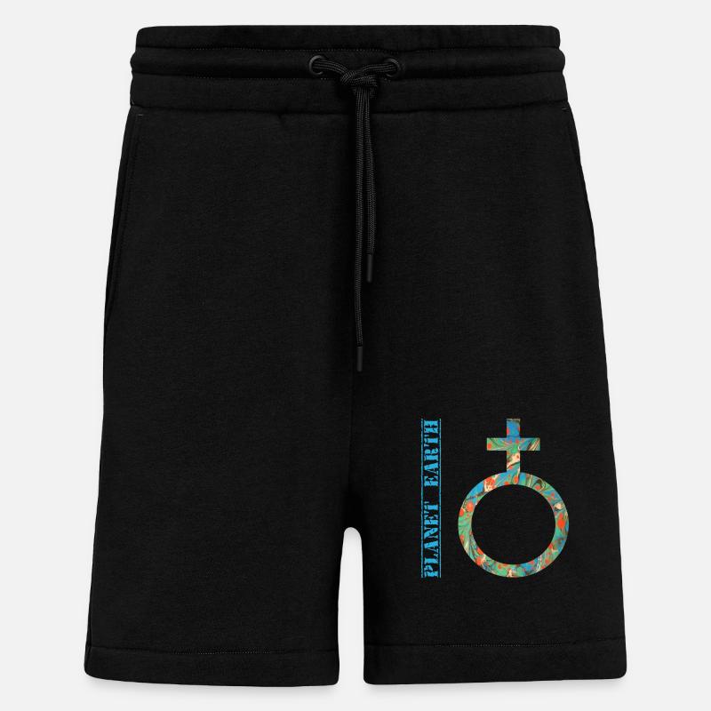 planet earth e 4 - Shorts - made by SPREAD - SOLID BLACK