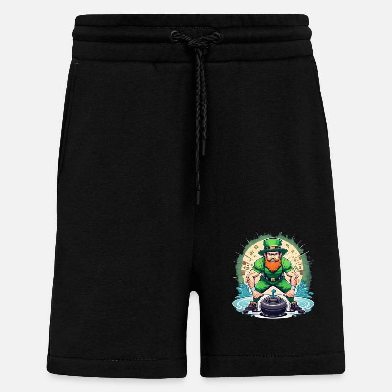 St. Patrick's Day Kleeblatt Curling - Shorts - made by SPREAD - SOLID BLACK