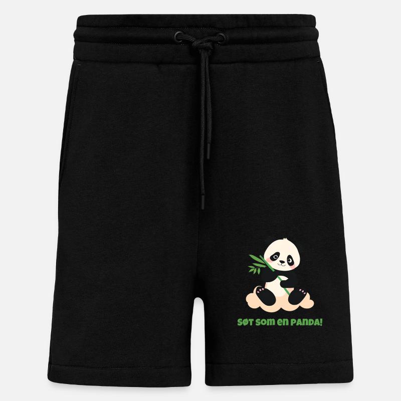 Mignon comme un panda ! - Short bio décontracté fabriqué en UE - SOLID BLACK