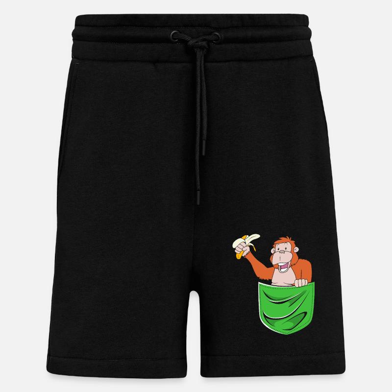 Orang-outan - Short bio décontracté fabriqué en UE - SOLID BLACK