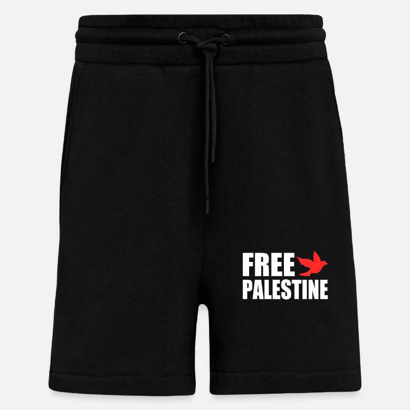 Free palestine - Short bio décontracté fabriqué en UE - SOLID BLACK