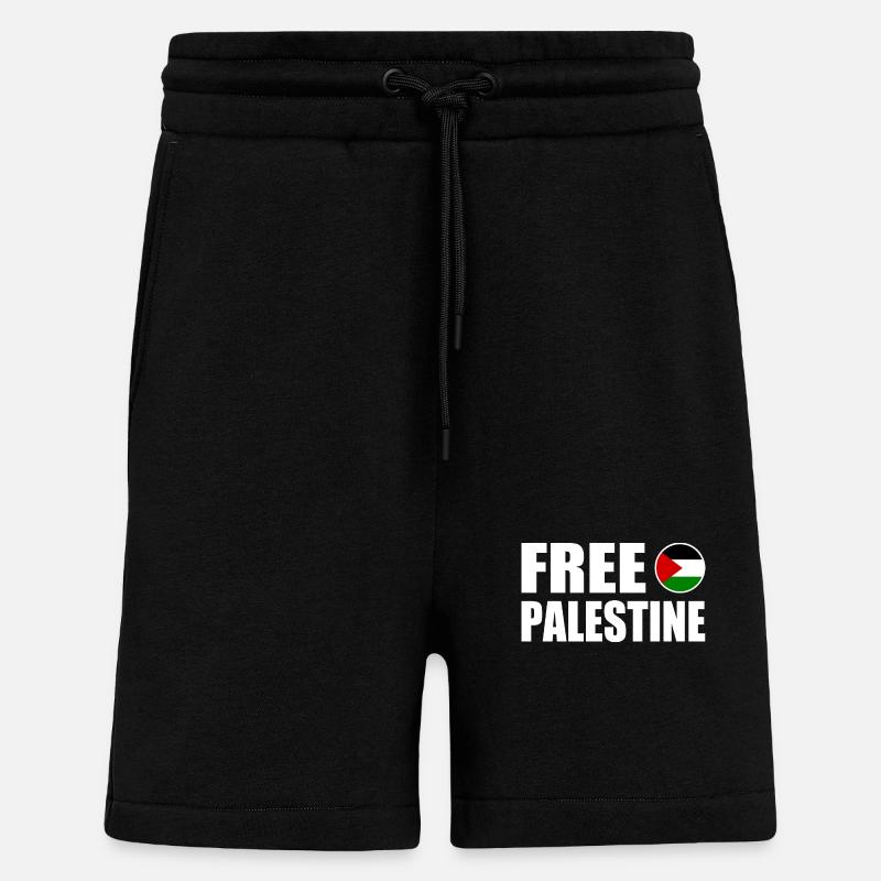 Free palestine - Short bio décontracté fabriqué en UE - SOLID BLACK