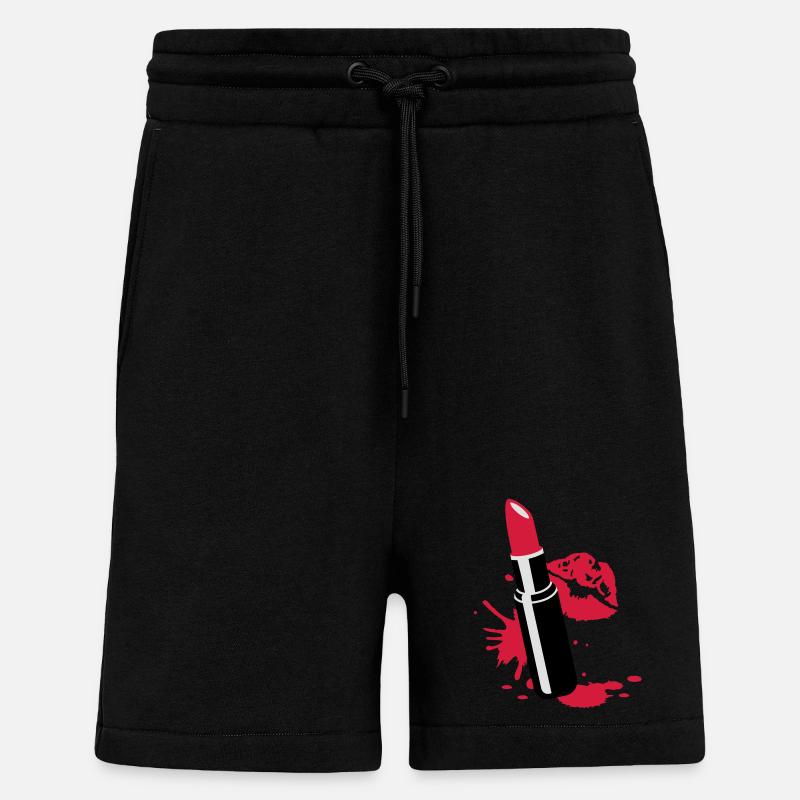 Lippenstift mit Kussmund - Shorts - made by SPREAD - SOLID BLACK