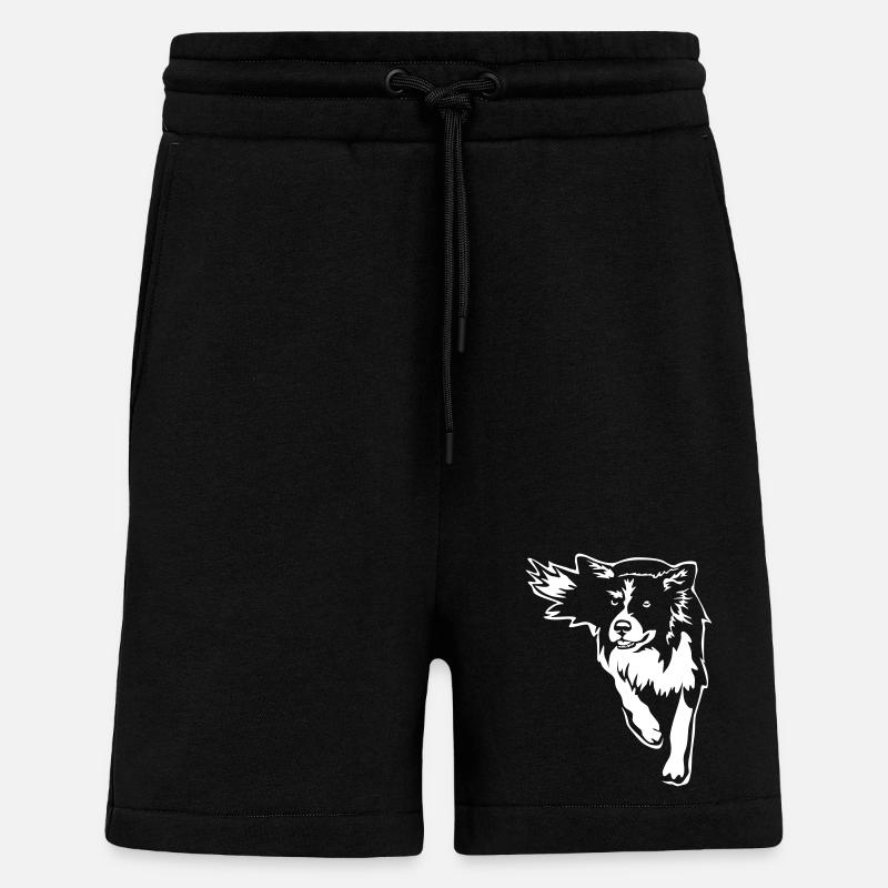 Border Collie «Black Edition» - Short bio décontracté fabriqué en UE - SOLID BLACK