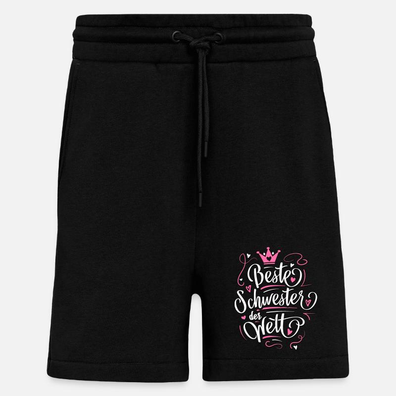 Beste Schwester der Welt - Geschenkidee Schwester - Shorts - made by SPREAD - SOLID BLACK