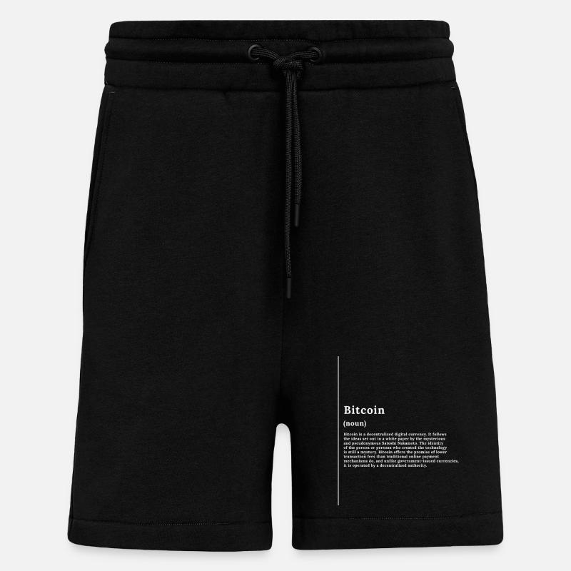 Bitcoin Monochrome Glyph Tee - Shorts - made by SPREAD - SOLID BLACK
