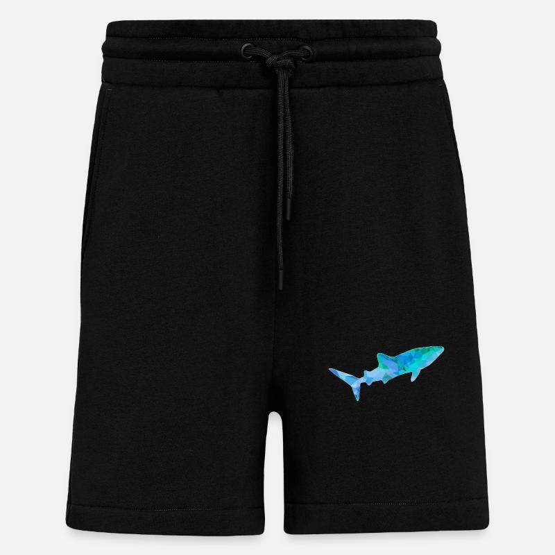 Requin-baleine bleu vert - Short bio décontracté fabriqué en UE - SOLID BLACK
