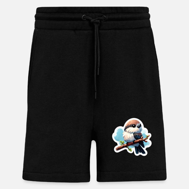 Süßer Vogel auf Ast Sticker - Shorts - made by SPREAD - SOLID BLACK