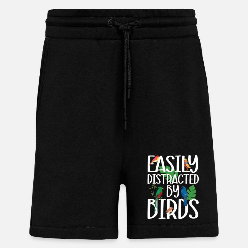 Easily Distracted by Birds - Shorts - made by SPREAD - SOLID BLACK