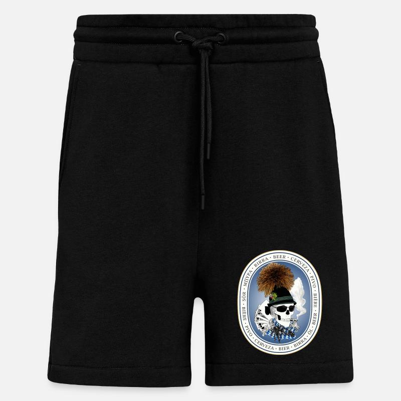 Bierzelt-skull - Shorts - made by SPREAD - SOLID BLACK