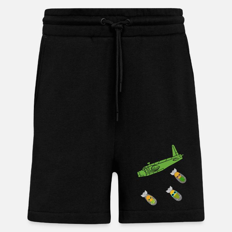 Green Pineapple Bomb Flugzeug - Shorts - made by SPREAD - SOLID BLACK