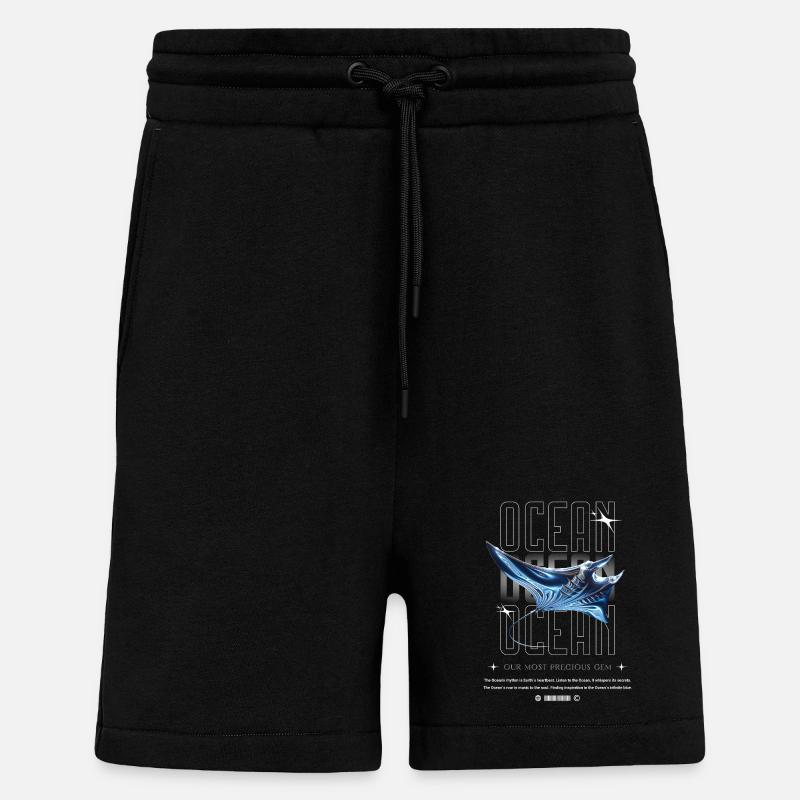 Ocean Manta Precious Treasure - Shorts - made by SPREAD - SOLID BLACK